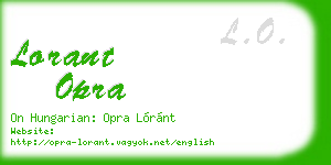 lorant opra business card